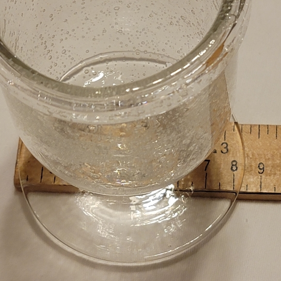 Mexican Handcrafted Vintage Hand Blown Clear Bubble Glass Wine Glass Tequila - Picture 8 of 8